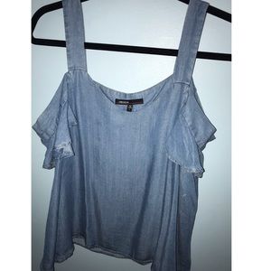 Jean off the shoulder blouse